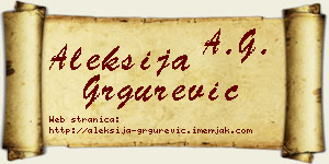 Aleksija Grgurević vizit kartica